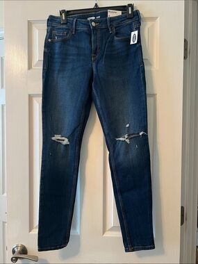 Dark Blue Distressed Jeans
